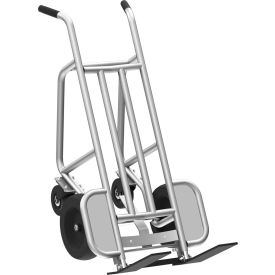 Valley Craft® 4 Wheel Pallet Hand Truck with Pneumatic & Swivel Wheels 1000 lb. Cap. Silver F84803A8