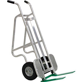 Valley Craft® 4-Wheel Aluminum Pallet Hand Truck with Pneumatic Wheels 1000 lb. Cap. Silver F84906A4