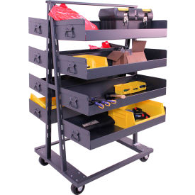 Valley Craft® Double Sided HD A-Frame Truck 8 Lipped Trays 2500 lb. Cap. 38
