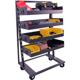 Valley Craft® Single Sided A-Frame Cart 4 Lipped Trays 2500 lb. Capacity 38