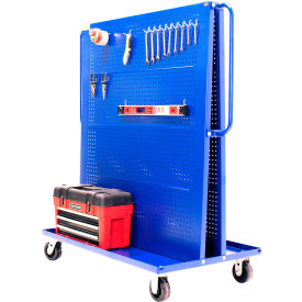 Valley Craft Modular A-Frame Bin Cart with 2 Round-Peg Pegboard Panels 57