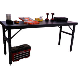 Valley Craft® 96 x 34 Adjustable Height Workbench Square Tube Leg Steel Square Edge Gray F87861A9