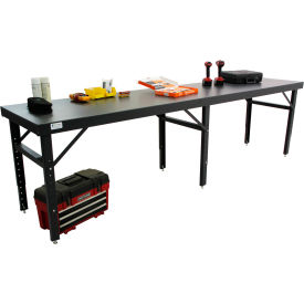 Valley Craft® 120 x 34 Adjustable Height Workbench Square Tube Leg Steel Square Edge Gray F87864A6