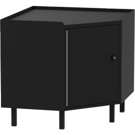 Valley Craft® 36 x 36 Corner Workbench Left Hinge Square Tube Leg Steel Square Edge Black F89188RB