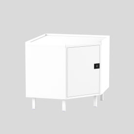 Valley Craft® 36 x 36 Corner Workbench Left Hinge Square Tube Leg Steel Square Edge White F89188WW