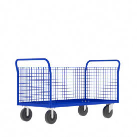 Valley Craft 3-Sided Platform Cage Cart 4824 Blue F80125VCBL