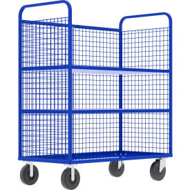 Valley Craft® 3-Sided Stock Picking Cage Cart 2 Adj. Shelves 57