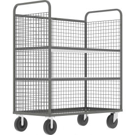 Valley Craft® 3-Sided Stock Picking Cage Cart 2 Adj. Shelves 57