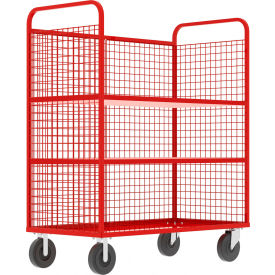Valley Craft® 3-Sided Stock Picking Cage Cart 2 Adj. Shelves 57