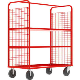 Valley Craft® 2-Sided Stock Picking Cage Cart 2 Adj. Shelves 57