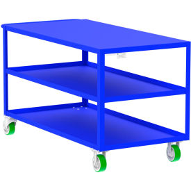 Valley Craft Steel Utility Cart with 3 Shelves Flat Top 2000 lb. Cap. 65