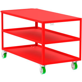 Valley Craft Steel Utility Cart with 3 Shelves Flat Top 2000 lb. Capacity 65