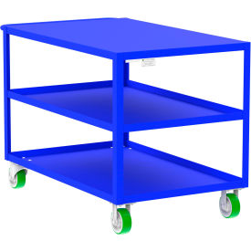 Valley Craft Steel Utility Cart with 3 Shelves Flat Top 2000 lb. Cap. 53