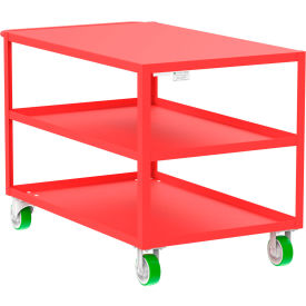 Valley Craft Steel Utility Cart with 3 Shelves Flat Top 2000 lb. Capacity 53