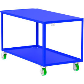 Valley Craft Steel Utility Cart with 2 Shelves Flat Top 2000 lb. Cap. 65