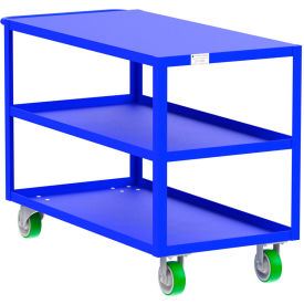 Valley Craft Steel Utility Cart with 3 Shelves Flat Top 2000 lb. Cap. 53