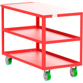Valley Craft Steel Utility Cart with 3 Shelves Flat Top 2000 lb. Capacity 53