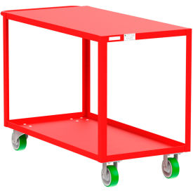 Valley Craft Steel Utility Cart with 2 Shelves Flat Top 2000 lb. Capacity 53