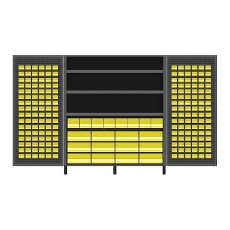 Extra Wide Storage Cabinet, 72 in W, 84 in H, 24 in D, 204 Bins MPN:F85869A6