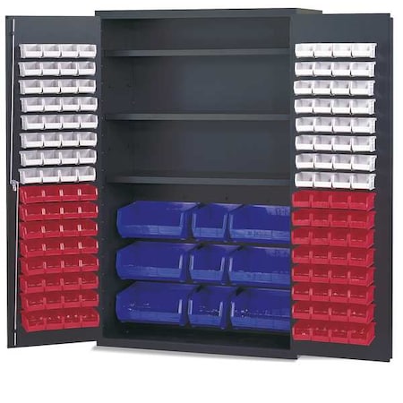 Extra-Heavy Duty Bin Cabinet, 48 in W, 78 in H, 24