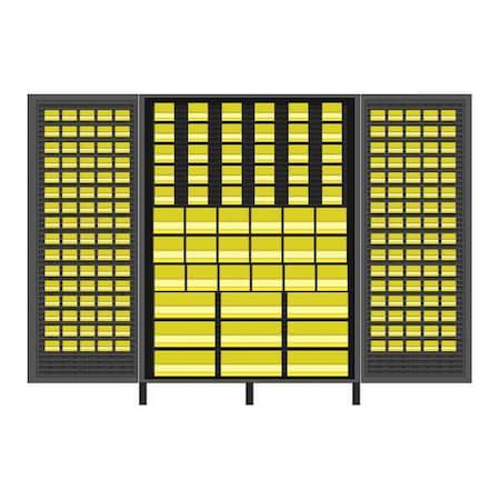 Bin and Shelf Cabinet, 60WX24DX84H, 60 in W, 84 in H, 24 in D, 196 Bins MPN:F87953A7
