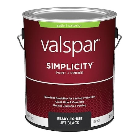 Exterior Paint, Jet Black, 1 gal, Satin MPN:027.0008900.007