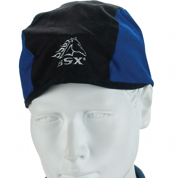 Beanie Hat: Cotton, Black & Blue, Size Universal, Solid MPN:BC5B-BLU