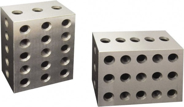 0.0003 Squareness Per Inch, Hardened Steel, 2-3-4 Block with 23 Hole Setup Block MPN:630-4016
