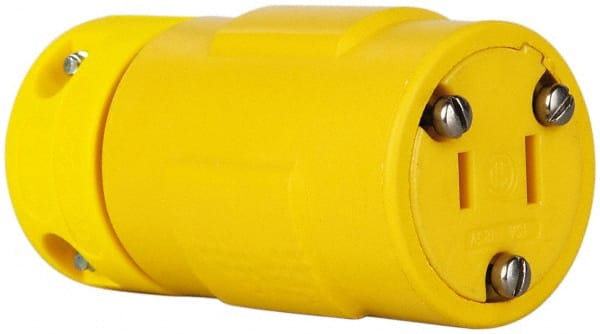 Straight Blade Connector: Industrial, 1-15R, 125VAC, Yellow MPN:1504