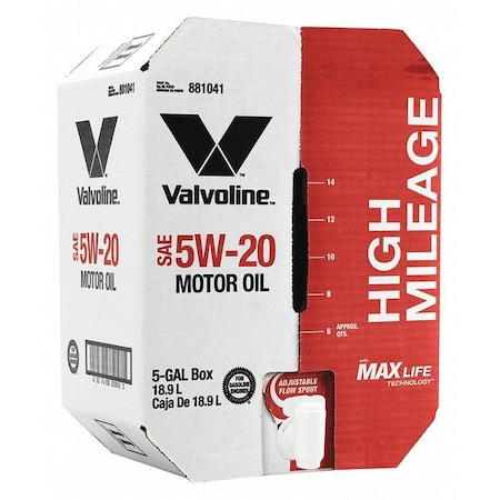 Motor Oil, 5 gal. Sz, 5W-20 SAE Grade, Box MPN:881041