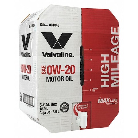 Motor Oil, 5 gal. Sz, 0W-20 SAE Grade, Box MPN:881048