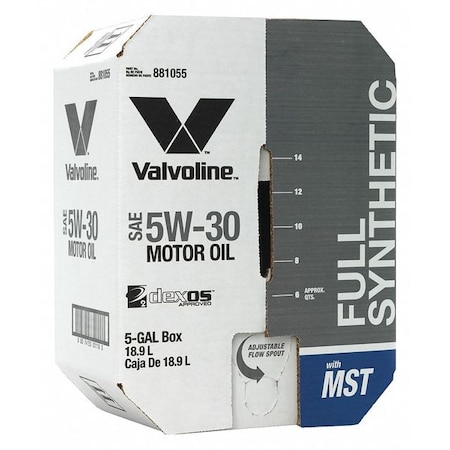 Motor Oil, 5 gal. Sz, 5W-30 SAE Grade, Box MPN:881055