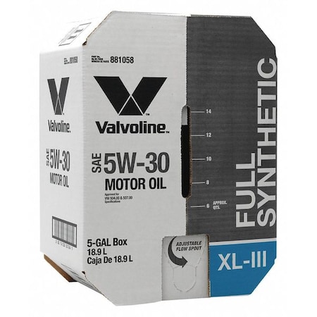 Motor Oil, 5 gal. Sz, 5W-30 SAE Grade, Box MPN:881058