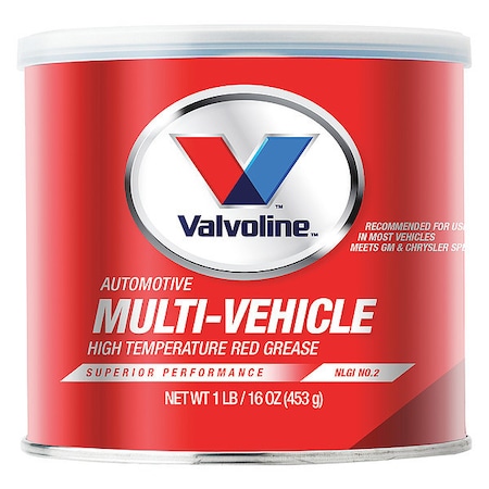 Multipurpose Grease, 1 lb, Tub, 375 Degrees F Max Op Temp, Red MPN:VV614