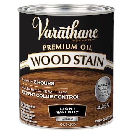 Premium Wood Stain, Oil Based, Light Walnut, 1 Quart MPN:211719H