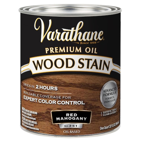 Premium Wood Stain, Oil Based, Red Mahogany, 1 Quart MPN:211724H