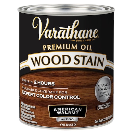 Premium Wood Stain, Oil Based, American Walnut, 1 Quart MPN:211727H