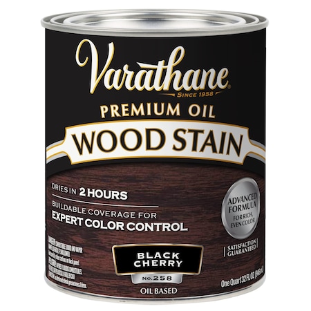 Premium Wood Stain, Oil Based, Black Cherry, 1 Quart MPN:241411H
