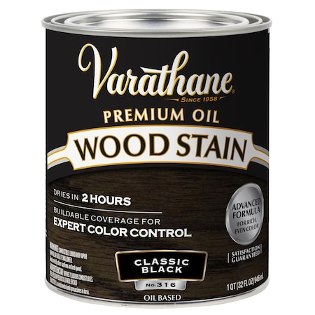 Premium Wood Stain, Oil Based, Classic Black, 1 Quart MPN:381112