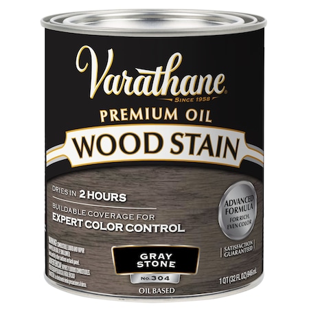 Premium Wood Stain, Oil Based, Gray Stone, 1 Quart MPN:381114