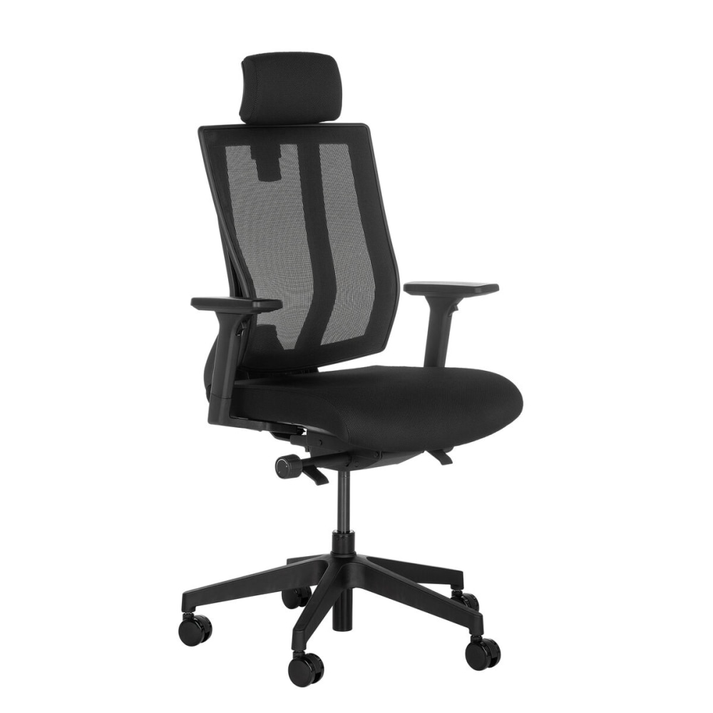 VARI Ergonomic Nylon High-Back Task Chair, With Headrest, Black MPN:401494