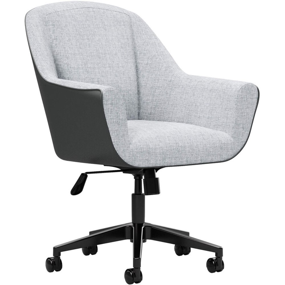 VARI Mid-Back Faux Leather/Polyester Upholstered Conference Chair, Graphite/Sterling Gray MPN:401561