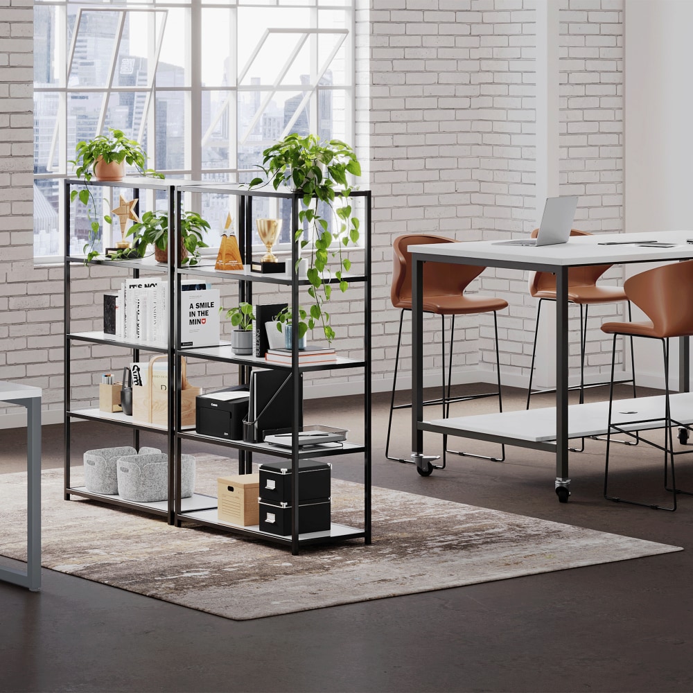 VARI 5-Tier Open Shelf, 55-1/2inH x 30-1/2inW x 13-1/2inD, White MPN:402472