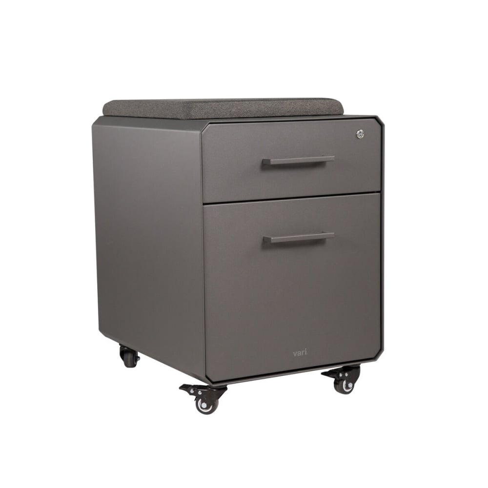 VARIDESK Vari Seated 20inD Vertical File Cabinet, Slate MPN:400743
