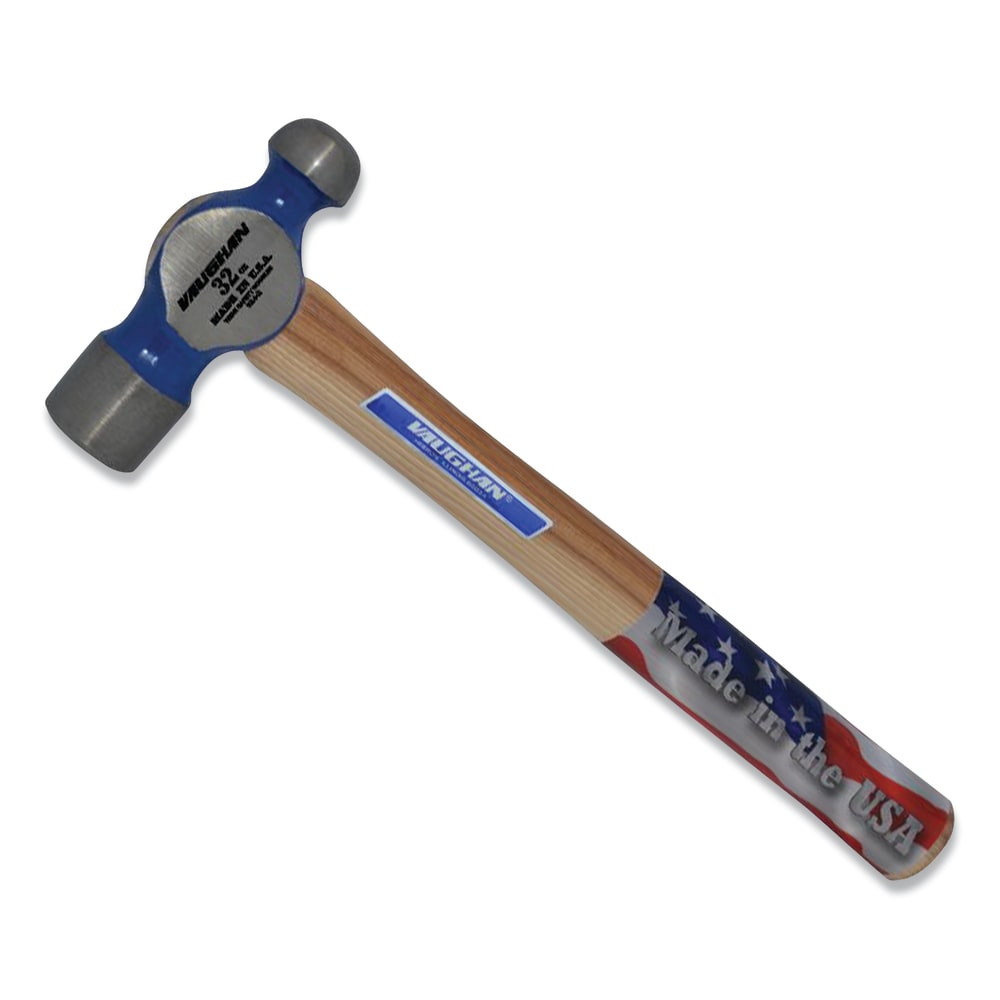 Vaughan Commercial Ball Pein Hammer, Hickory Handle, 15 3/4 in, Forged Steel 32 oz Head MPN:770-TC432