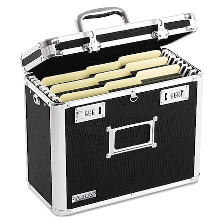 File Box, Plastic, 13 3/4 in W, 7 1/4 in D, 12 1/4 in H, Combination-Lock Lid Closure, Black MPN:IDEVZ01187