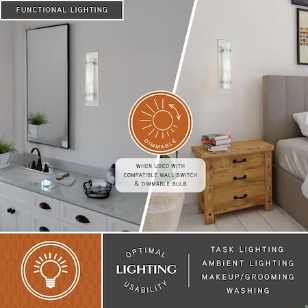 Vilo 1 Light Satin Nickel Cylinder Flush ADA Wall Sconce White Glass MPN:W0048
