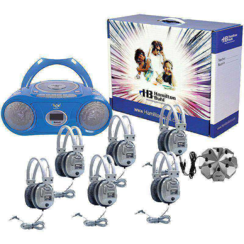 HamiltonBuhl Basic Cassette/CD 6-Station Listening Center With AM/FM Radio MPN:HECWNCCD3856SV