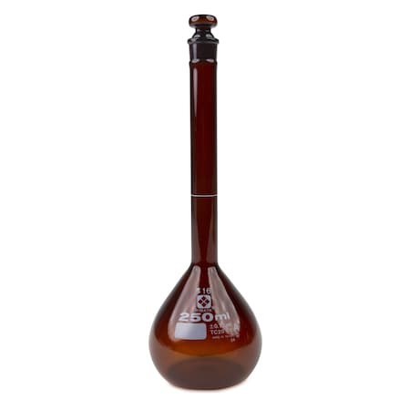 Volumetric Flask, Amber, Class A, G, PK4 MPN:2307A-250