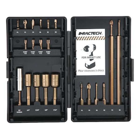 21 Piece Screwdriver Bit Set, 1/4